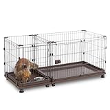 アイリスオーヤマ 犬 サークル 室内 コンビネーションサークル トイレトレーニングセット P-CS-1400V ウォールナット