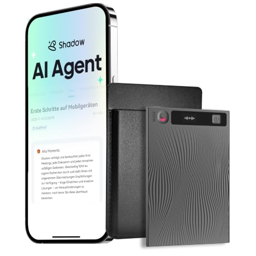 Mobvoi TicNote KI Digitales Diktiergerät, 64 GB Speicher, Notizrekorder mit Hülle, App-Steuerung, über 100 Sprachen, Transkribieren, Zusammenfassen mit AI Shadow,digitaler Audiorekorder Sprachrekorder