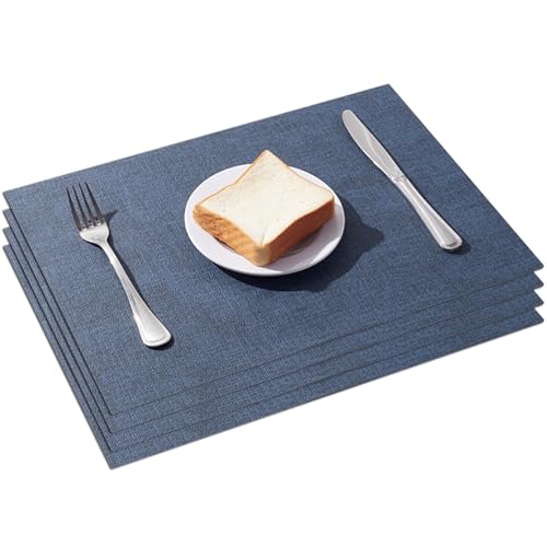 Sets de table en similicuir gris foncé lavables résistants chaleur intérieur extérieur x8