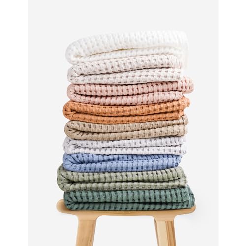 Image of Konssy Waffle Baby Blanket for Boys & Girls, Soft Newborn Swaddle Blanket