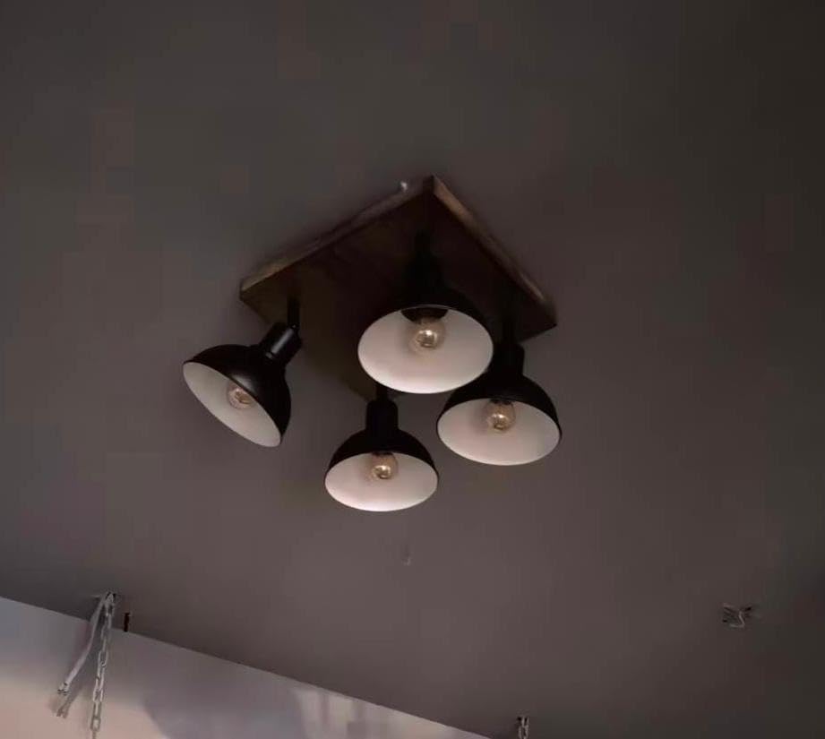 4 Lights Rustic Farmhouse Ceiling Light 6846-4