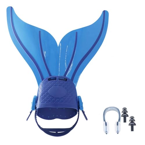 THCABP Monofin Mermaid Tails for Swimming Adjust Diving Mermaid Fins Foot Flipper Training Mono-Fin Tail PP Caudal for Girl Boy with Waterproof Silica Gel Earplugs Nose Clip Included