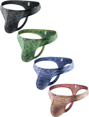 iKingsky Men's Quick-dry Bulge Thong Colorful T-back Underwear Stretch Sporty Under Panties for Men - Main Image