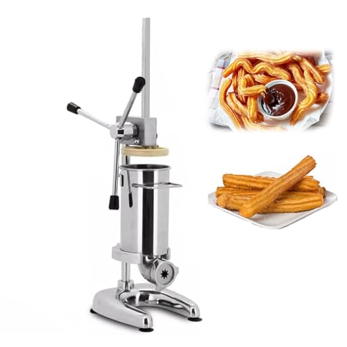 Kindevieft MáQuina Manual para Hacer Churros, MáQuina Vertical para Hacer Frutas Latinas De 2/3 L, MáQuina para Hacer Palitos De Masa Frita De Acero Inoxidable, MinimáQuina para Hacer Donas,2L