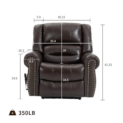 Genuine-Leather-Power-Lift-Recliner-Elderly-Chair-Lay-Flat-Lift-Chairs-Remote-Control-with-Point-Like-Distribution-MassageHeatingAdjusting-Reclining-Model-Brown Genuine Leather Power Lift Recliner Elderly Chair Lay Flat Lift Chairs Remote Control with Point Like Distribution MassageHeatingAdjusting Reclining Model Brown