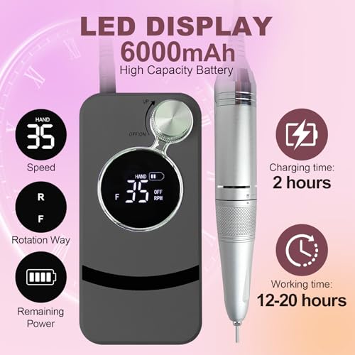 Kit Profesional Taladro Eléctrico para Uñas 35000RPM miniatura 2