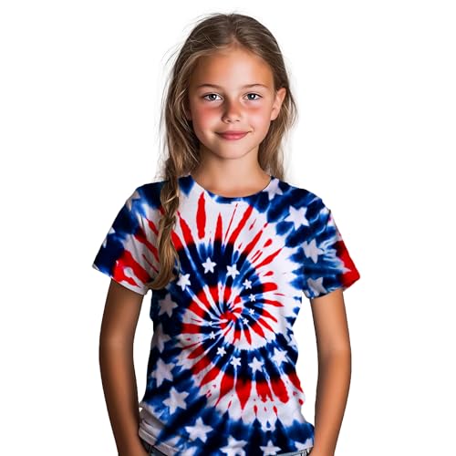 Image of Kids Tie Dye Shirt for Boys Girls Children Tie-Dye Hippes Tshirt Short Sleeve Tee Shirt for Todder