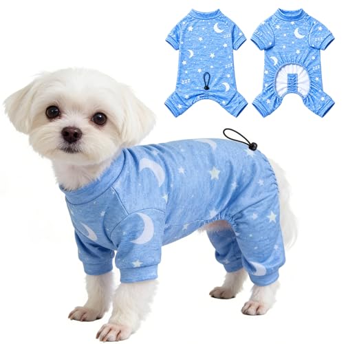 Fohuanky Pyjamas pour Chiens de Petite Taille, Combinaison intégrale Douce et Respirante avec Longueur de Dos réglable, Pyjamas Confortables pour Chiots de...