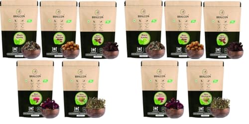 Image of BRALCON Organic Raw Reetha, Amla, Shikakai, bhringraj, Hibiscus Combo- 500g(100g x 10 Pack)|100% Natural Whole Dried Shikakai, Reetha Nuts, Amla | Hair growth | Hair & Skin Care | Pure Raw form