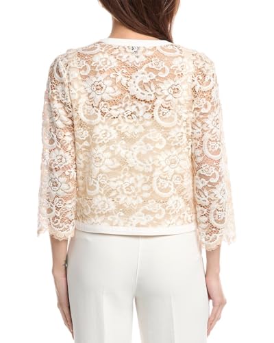 Anne Klein Women's Lace Framed Cardigan Jacket W Scalloped2