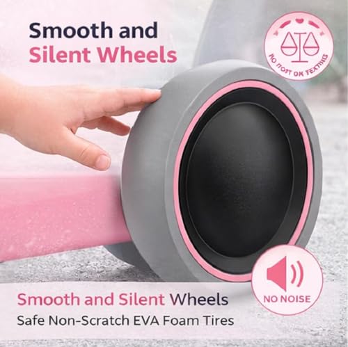Image of Push Ride on Car for Kids Baby Balance Bike for 1-2 Years Boys Girls, First Birthday Gift, 4 Wheel Toddler No Pedal Training Bike Indoor Outdoor Walker Baby Scooter Lightweight(Pink)