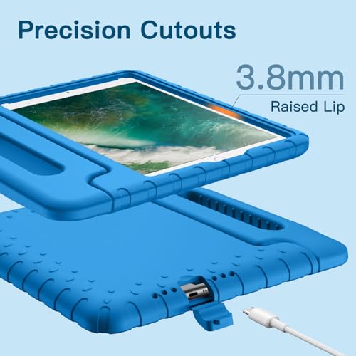 JETech Kids Case for iPad 9.7 Inch (6th/5th Generation, 2018/2017), iPad Air 2/1 9.7 (2nd/1st Gen, 2014/2013) and iPad Pro 9.7 2016, Shockproof Lightweight Tablet Cover with Handle Stand (Blue) by JETech - Image 5