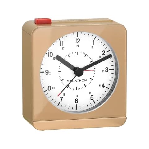 Marathon CL030053BK - Despertador silencioso con luz nocturna automática y opción de posponer Cover