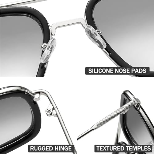 Rectangular Sunglasses Metal Frame UV400 Lens Protection Fashion Trend Glasses Retro Thin Frame Eyewear3