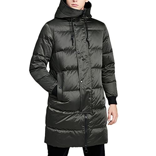 Parka d'hiver mi-longue homme pour marcher sous la neige en kaki M