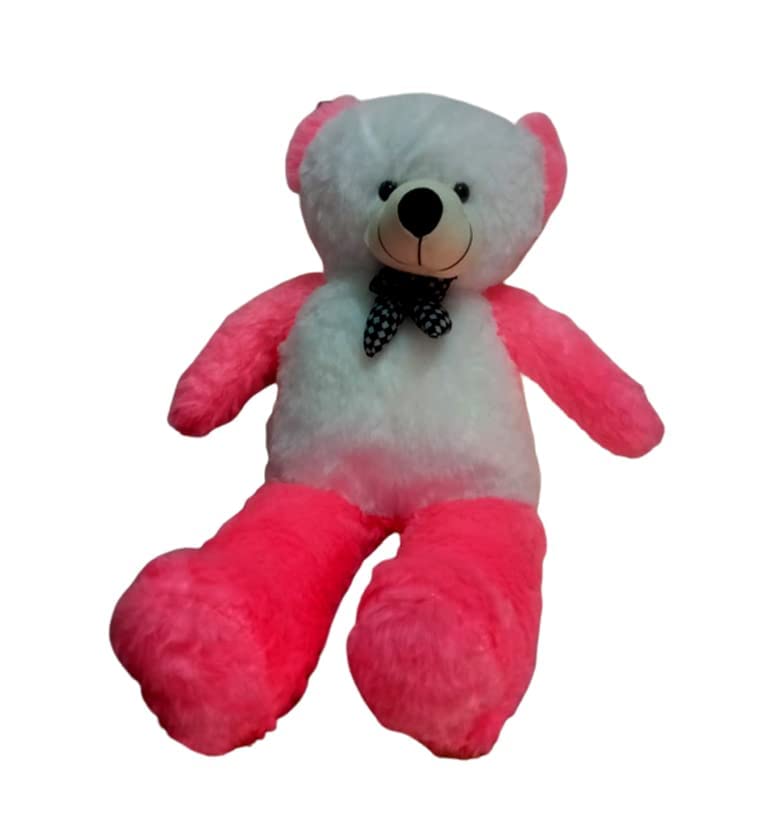 BHAGWATI SOFT TOY Pink Giant Teddy Bear Soft 2 Feet Plush and Cuddly Stuffed Animal for Kids, Birthdays, Anniversaries, Valentine's Day, and Special Occasions Large Huggable (Pink White)