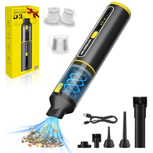 NEVERLAND Car Vacuum - 20000Pa Powerful Suction Mini Vacuum Cleaner Blowing & Inflating 4-in-1 Portable Vacuum Cordless for Car, Office Desk, Keyboards