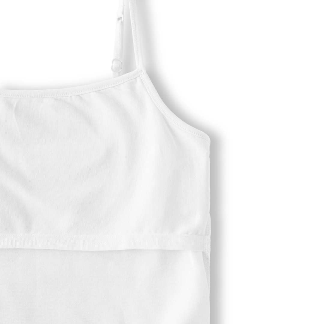 Lil Berry Girls Beginners Padded Camisole | Lightly Padded Super Combed Cotton Elastane Slip, Adjustable Straps, AZO-Free & Bio-Washed (in, Age, 8 Years, 9 Years, 1, White)