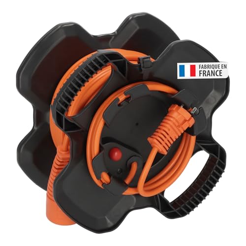 Enrouleur de câble compact Brennenstuhl anti-nœud avec rallonge intégrée