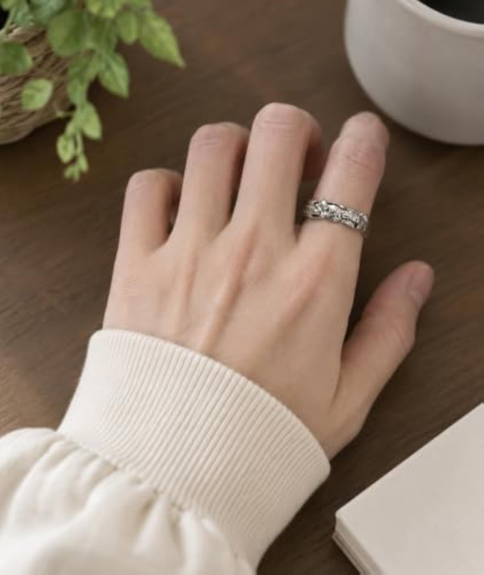 4 Pcs Gothic Rings Set, Dark Aesthetic Jewellery