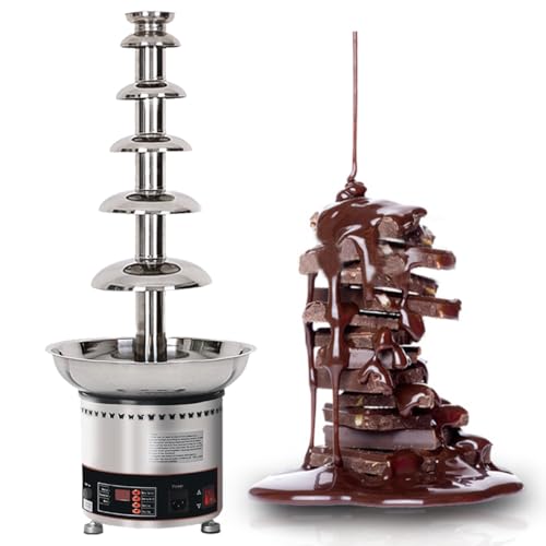 LYDZUSDP 4/5/6/7 Tiers Large Capacity Chocolate Fountain Machine with Temperature Control,Sauce Heater Restaurant,for Party,Wedding and More(6Tier)