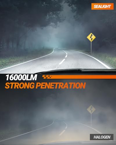 Image of SEALIGHT H10 LED Fog Light Bulb, 20,000LM 1000% Super Brighter 6500K Cool White Light 9145 Fog Light Bulb, Long Lifespan H10 LED Bulb, Pack of 2