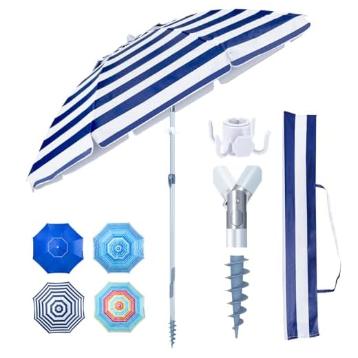 Best beach umbrella for plane travel suitcase Tempera High Wind Beach Umbrella