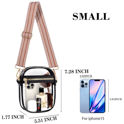 Image of Fibrdoo Clear Crossbody Purse Bag, Clear Bag Stadium Approved with Front Pocket for Concerts Sports Festivals