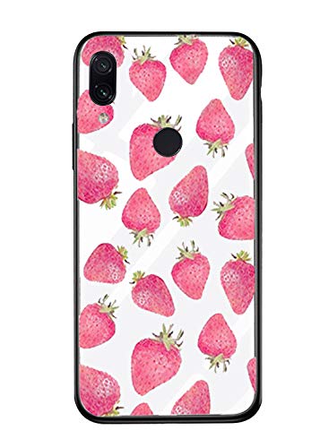 Alsoar Case ersatz für Samsung A30 Hülle,Personalisiert Hülle Kompatibel mit Galaxy A20,Ultra Dünn Silikon TPU und Gehärtetes Glas Zurück Design Tasche Schale Kratzfeste Schutzhülle (Erdbeere) Cover