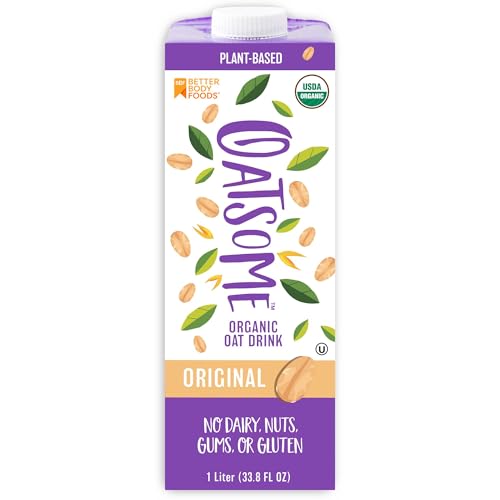 Oatsome Organic Oat Milk, 1-Liter Carton, Regular, 33.8 Fl Oz (Pack of 1)