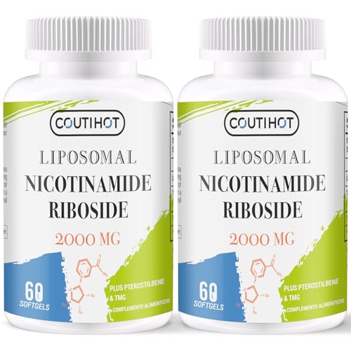 Liposomales Nicotinamid-Ribosid 1500 mg plus TMG & Trans-Pterostilben (Gesamtformel 2000 mg) NR Kapseln als NAD+ Vorläufer Hochdosiertes Vitamin B3 Supplement (60 Stück (2er Pack))