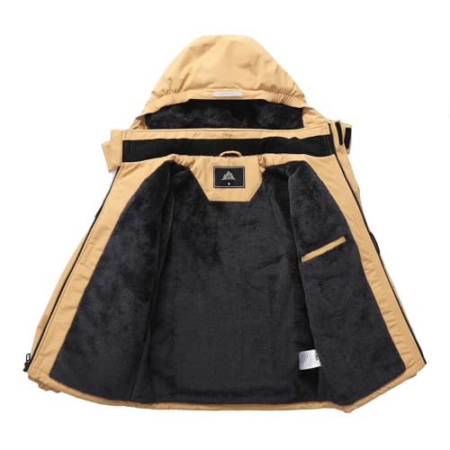 Image of Kid's Ski Jacket Waterproof Winter Coat Boy's and Girl's Fleece Snowboarding Jackets with Detachable Hood