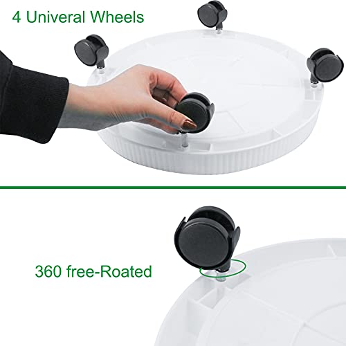 Finderomend Plant Stand With Wheels,12.5 Inch White Resin Plant Dolly Plant Caddy Pack Of 4,Rolling Plant Stand For Indoor Outdoor,Movable Planter Stand Plant Rack On Rollers Trolley Casters #TOP3