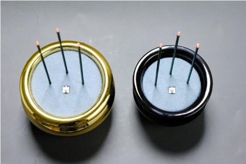 仏縁堂ブランド：火を使わない電子線香【サンやすらぎ：3.0寸金色】陶器製香炉付 【先生】 安心仏具