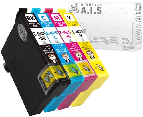 Amazon.co.jp: MUG-4CL エプソン 用 4色パック 純正と同じ顔料ブラック