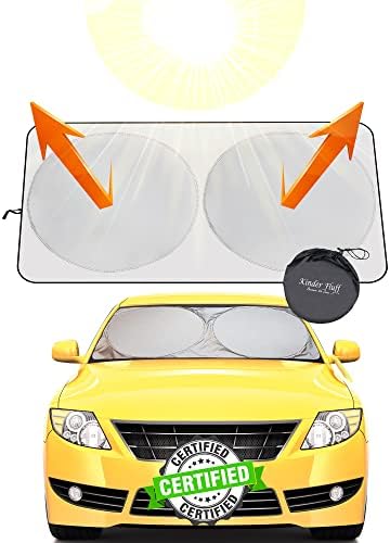 kinder Fluff Windshield Sun Shade -The Only Certified Car Window Shades Blocking 99.87% UVR-210T Automotive Window Sunshades as Cars,SUV,RV,Truck & Car Accessories - Accesorios para Carro (Standard)