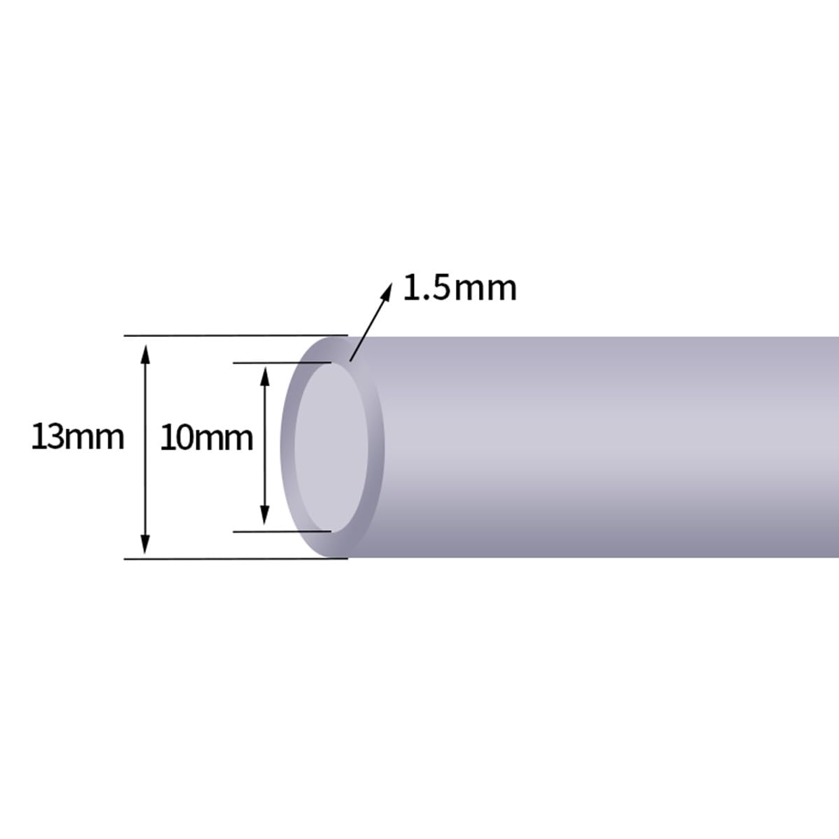 Tubo silicone trasparente OD 13 mm ID 10 mm, lunghezza totale 40 m