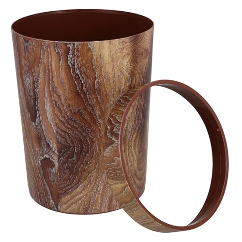 Caneca de basura plástica de diseño madera 7.5 galones