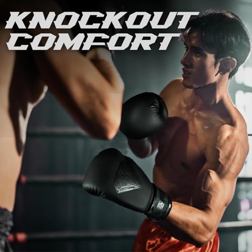 EVO Maya Hide kožené boxerské rukavice pro MMA boxovací pytel Sparring Muay Thai Kickboxing Fight Training with Hand Wraps Black Diamond Matte 10oz (černá, 12OZ)