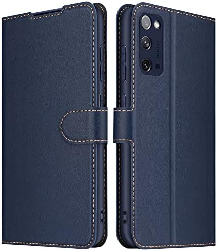 ELESNOW Case for Samsung Galaxy S20, Premium Leather Wallet Flip Case Cover Magnetic Closure Compatible with Samsung Galaxy S20 (Blue)