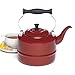 Paula Deen 2-Quart Enamel on Steel Teakettle, Red