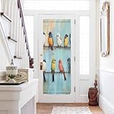 Shine-Home Colorful Oil Painting French Sidelight Front Door Curtain for Door Window, Long Side...