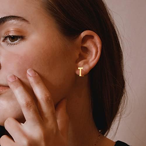 SANNYRA Initial Stud Earrings for Women, 14K Gold Plated Hypoallergenic Letter Earring, Trendy Jewelry Gifts for Her - Image 3