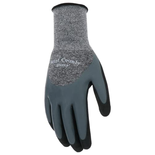 West County Gardener Unisex Aqua Yield Garden Gloves, Eco Friendly Seamless Knit Shell With 3/4 Double Dip Latex Palm, Durable Grip, Water Resistant, Gray, Small (Wg32011C-S) #TOP3