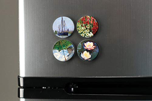 Buttonsmith Best Of Monet Magnet Set - Set Of 4 1.25" Magnets - Made In The Usa #TOP3