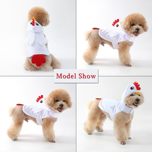 Disfraz de Pollo para Perros y Gatos BAMY Halloween XXL Blanco miniatura 3