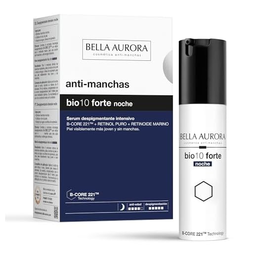 BELLA AURORA - Bio10 Forte Noche 30 ml, Tratamiento Despigmentante Intensivo Nocturno, Sérum Antimanchas, Estimula Renovación Celular, Todo Tipo de Piel, Aporta Luminosidad, Tecnología B-CORE221