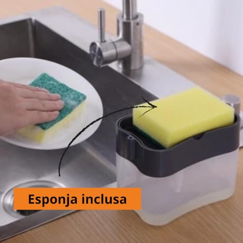 Dispenser Detergente Com Porta Esponja Bucha Para Pia de Cozinha Resistente Evita Desperdício Útil P