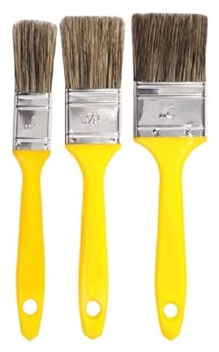 JOGO DE PINCEIS 3 UNIDADES - TRINCHA SIMPLES Pincel Pintura Profissional Parede Tela Artesa