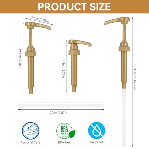 Image of ZIBUYU 6Pcs Coffee Syrup Pump 750ml Pump Dispenser Fit for 25.4Oz Bottles
